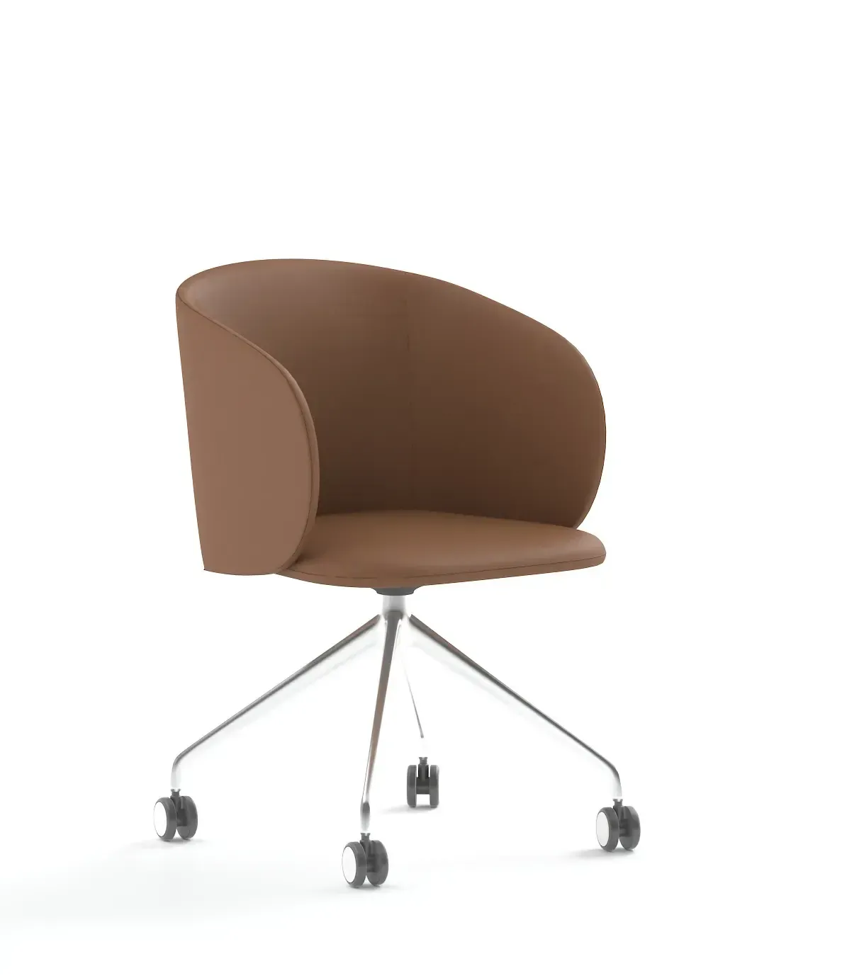 Moon PU Leather Armchair with Castors